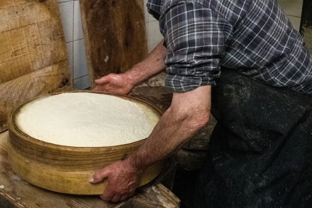 Fasera in legno usata nella produzione del formaggio Bagòss